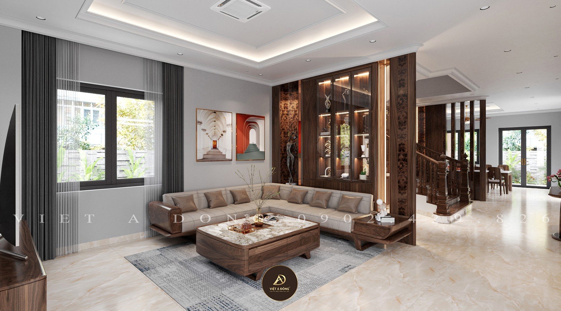 Mẫu spffa chữ L hiện đại